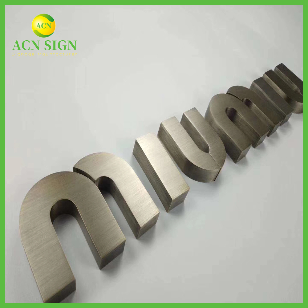 custom store led signs lobby signage Wall mounted Logo sign Stainless steel Acrylic LED 3D backlit letter sign